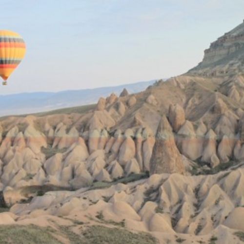 Ballooning over the red valley in cappadocia